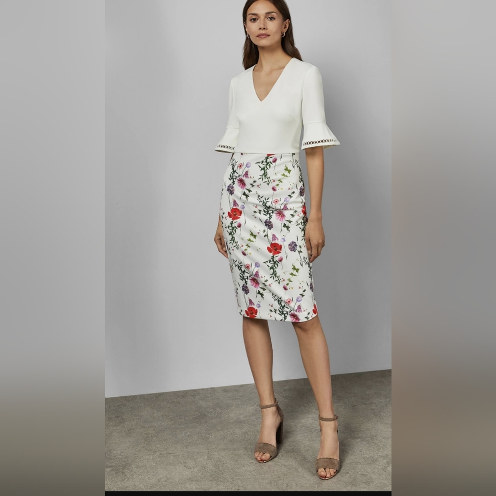 Ted Baker London Hedgerow Flounce Sleeve Body-con Dress